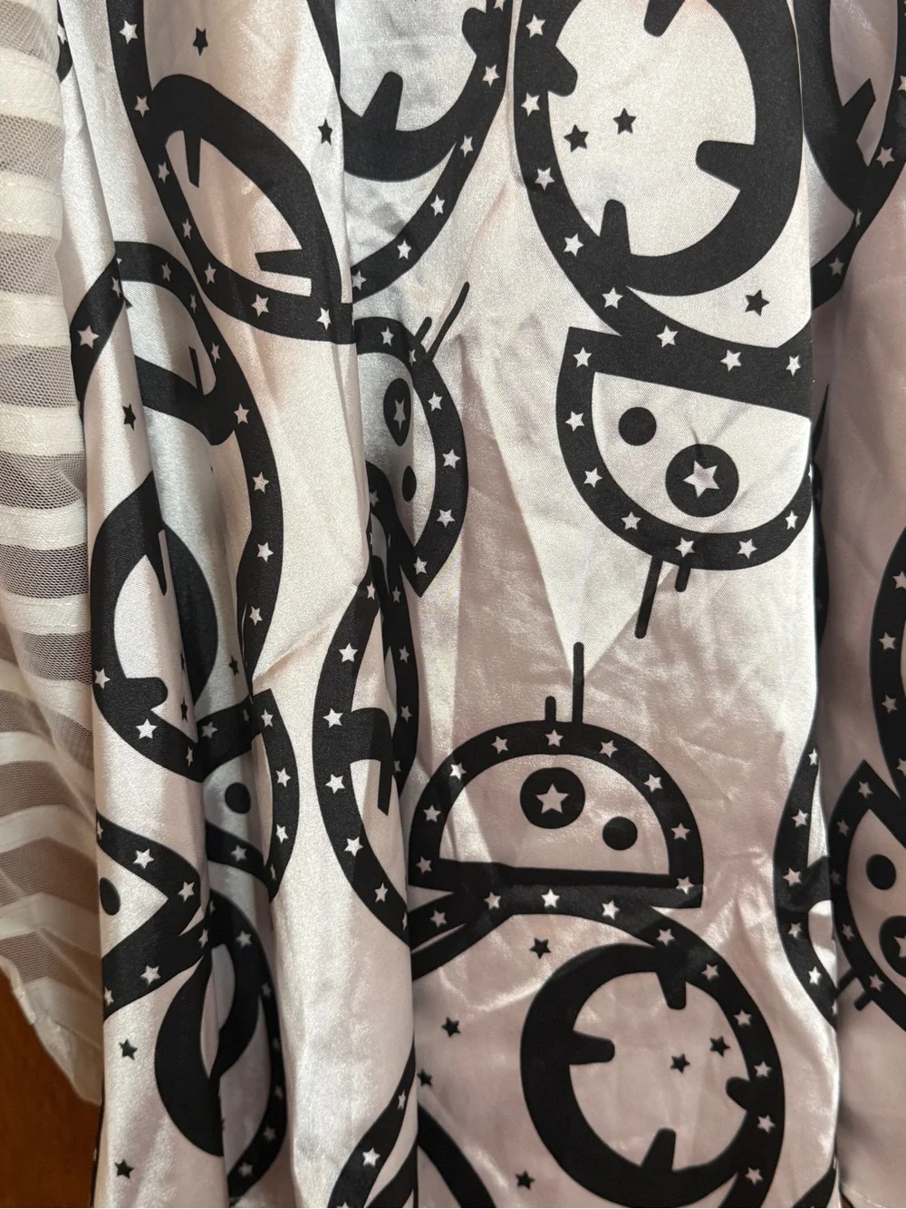 Mad Engine Star Wars Girls BB-8 Chevron Mesh Dress Black White 10/12 M Disney